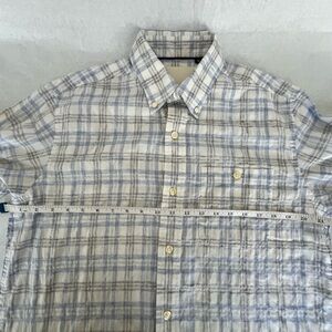 Orvis Light Blue & White Plaid Short-Sleeve Button-Down Shirt